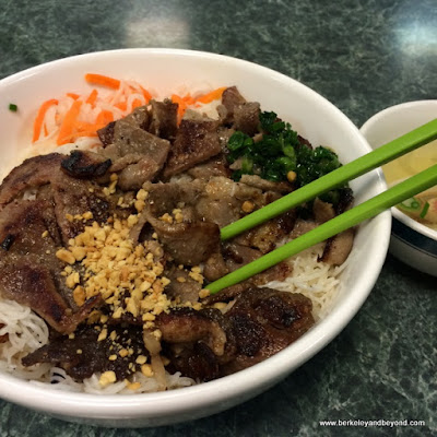 vermicelli noodles with barbecue-pork topping at Pho Saigon II in Richmond, California