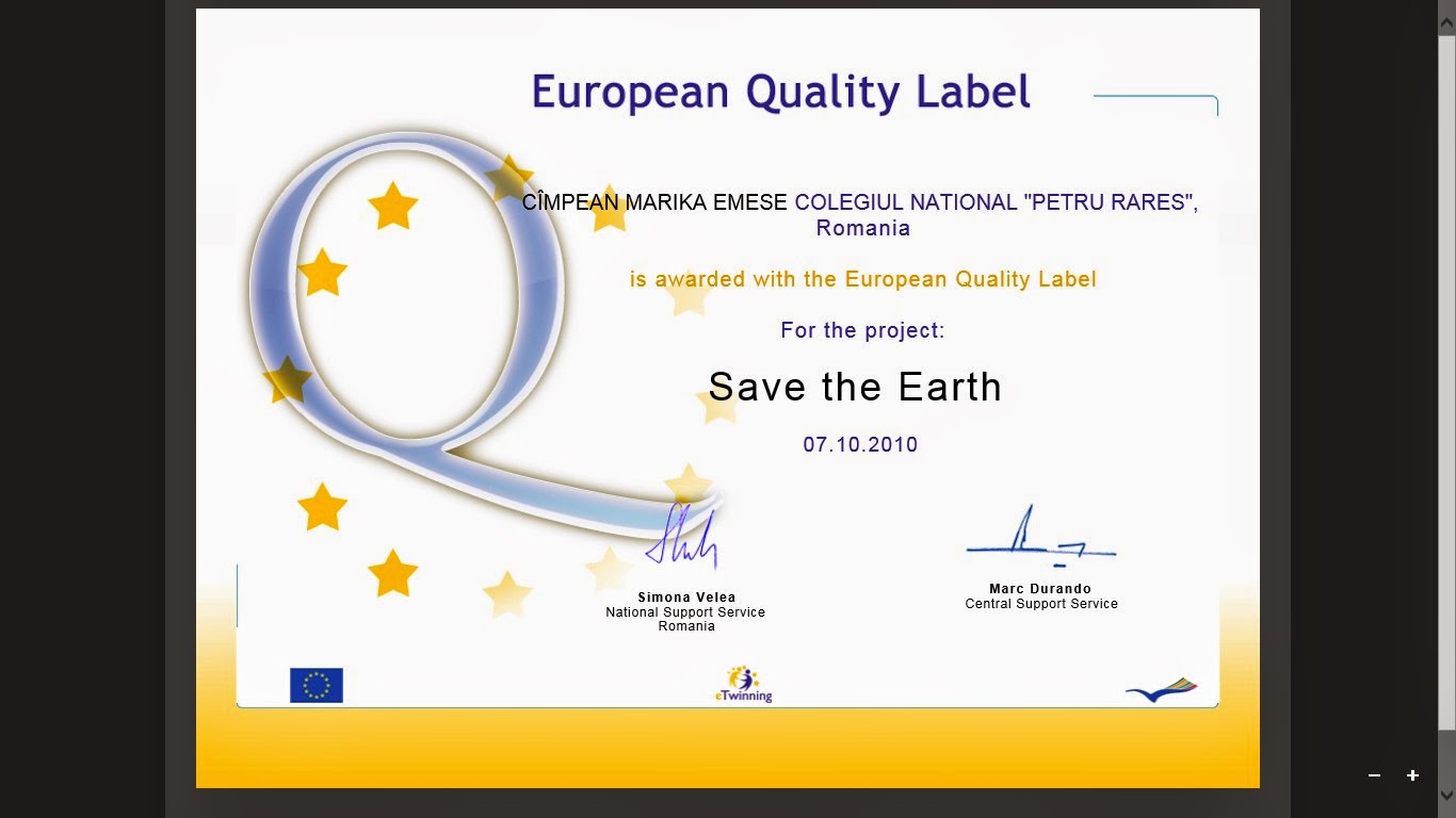 Certificat european de calitate