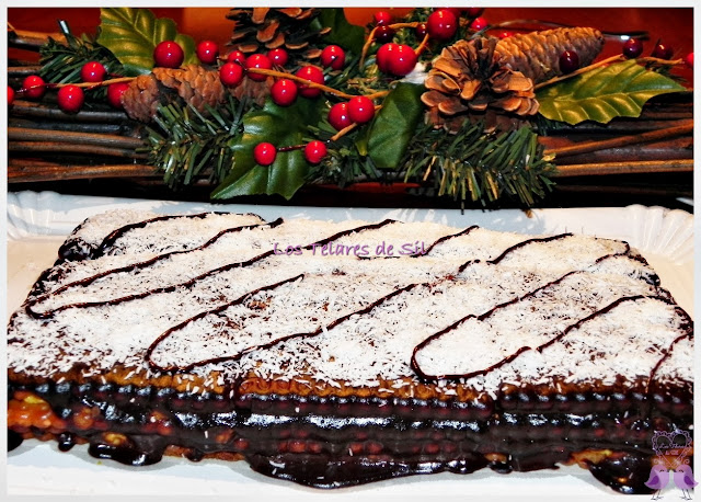 TARTA DE GALLETAS CON CHOCOLATE Y FLAN