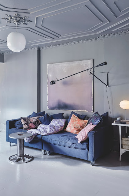 A blue-gray apartment in Copenhagen with inspiring interiors