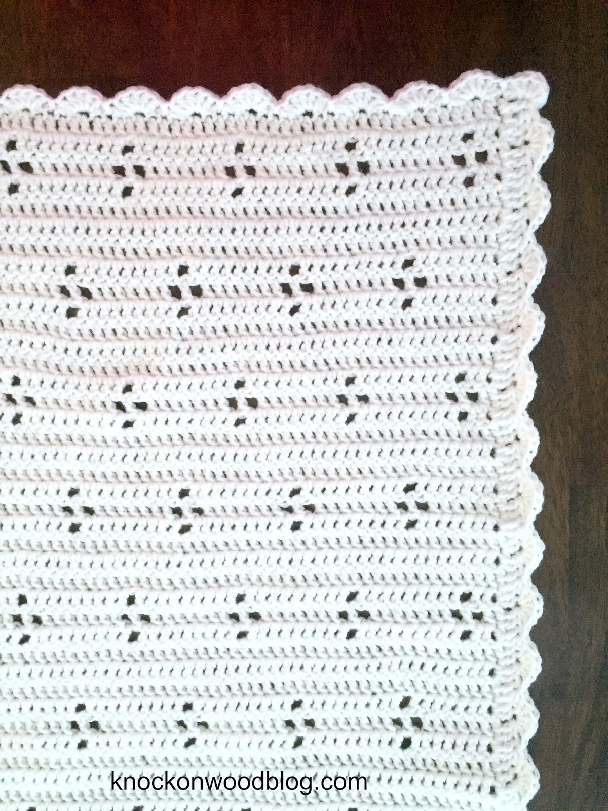 Knock on Wood Tiny Diamonds Baby Blanket Pattern