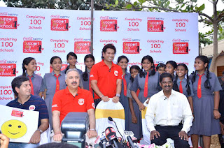 Sachin Tendulkar graces Coca Cola NDTV's Support My School 100th school launch