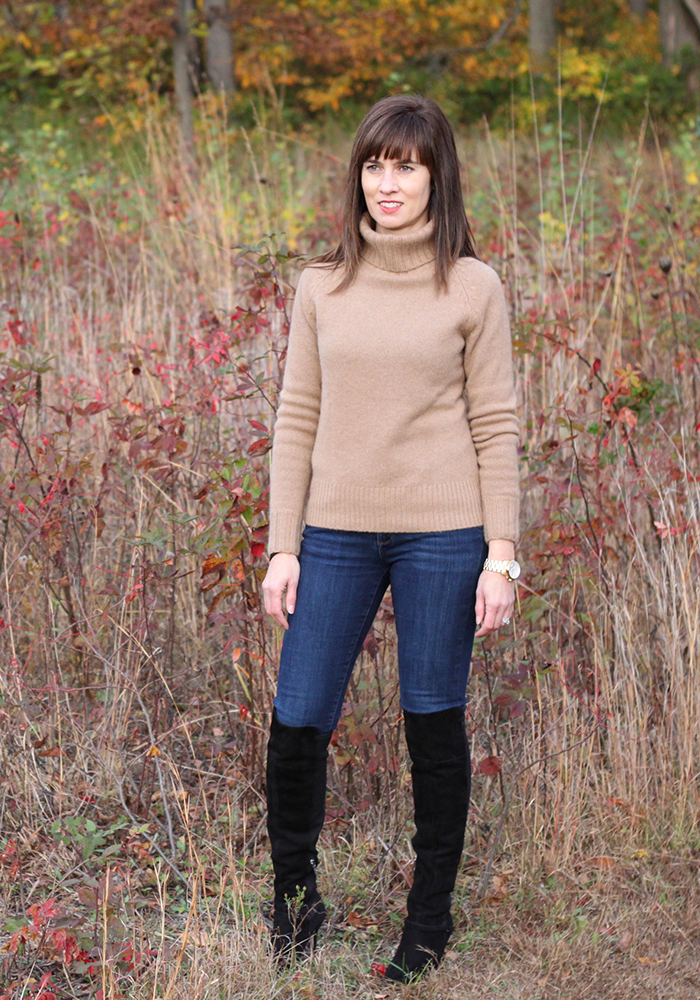 Over the knee boots, Jessica simpson, cashmere turtleneck sweater, what to wear fall