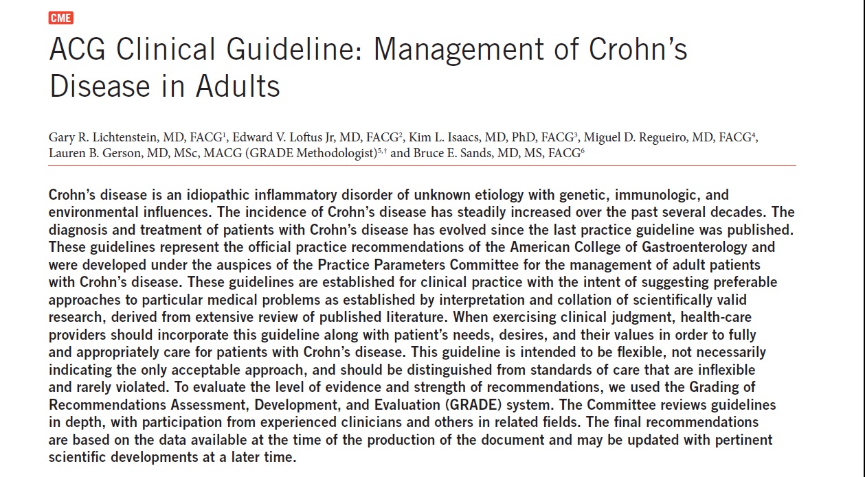 American College of Gastroenterology (ACG) Guideline Medstellar
