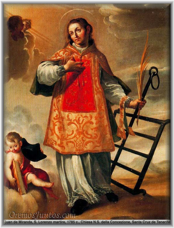 Vidas Santas San Lorenzo de Roma, Díacono y Mártir