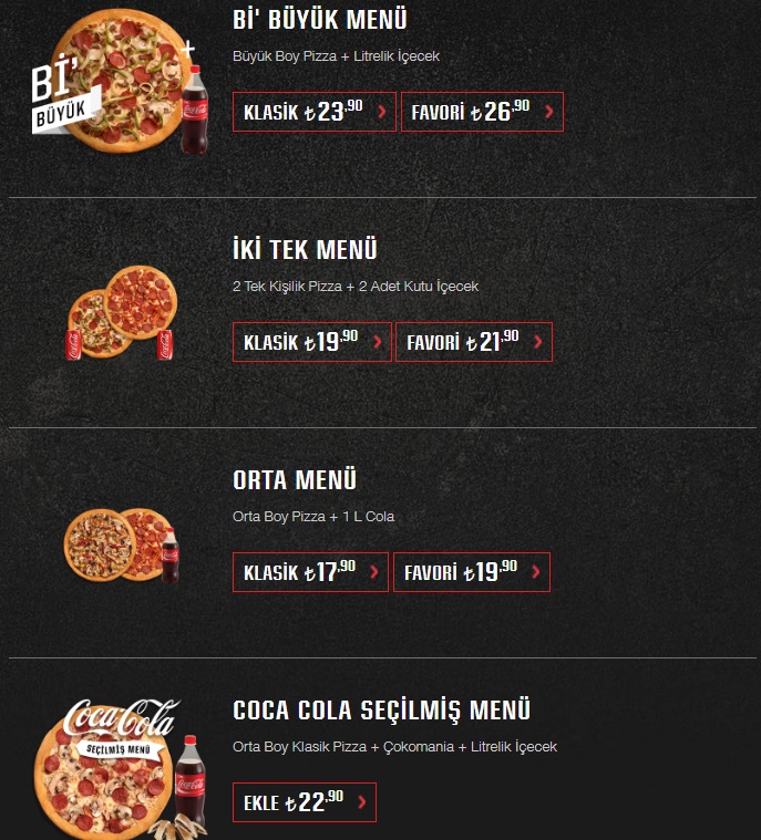 PİZZA HUT MENÜ FİYAT LİSTESİ VE KAMPANYALAR Mekan Arama Motoru NE