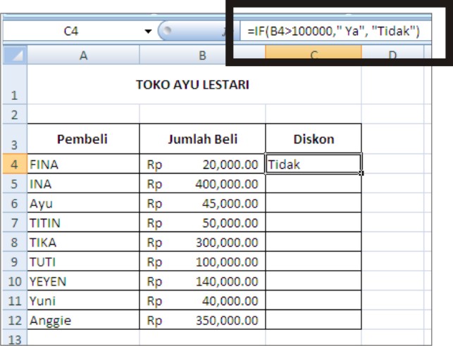 Contoh Soal Excel If Dan Jawaban Kumpulan Soal Pelajaran 3