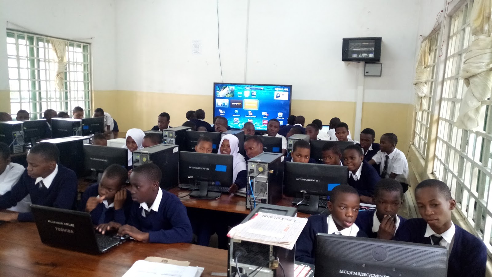 PAMBA SECONDARY SCHOOL SITE: FORM TWO ICT STUDENTS IN COMPUTER ROOM