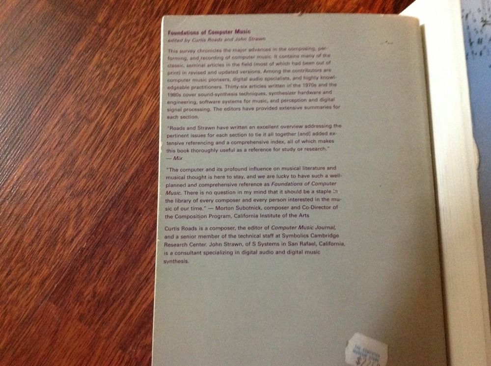 MATRIXSYNTH Foundations of Computer Music & The Music Machines, Curtis