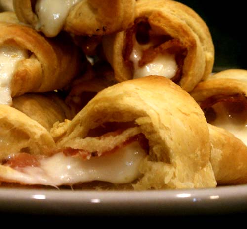 Crescent rolls stuffed with bacon and cheese.