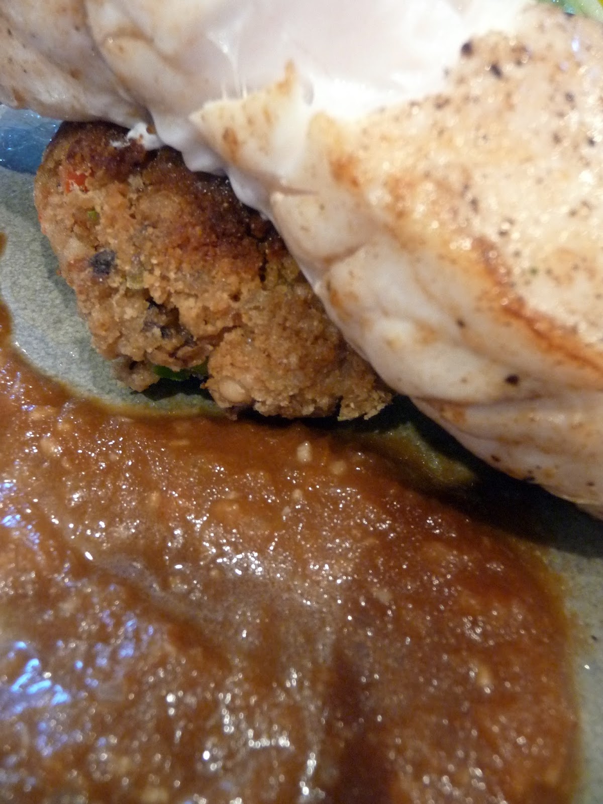 Chef Bolek Pan Roasted Black Grouper with Black Eyed Pea Cakes and