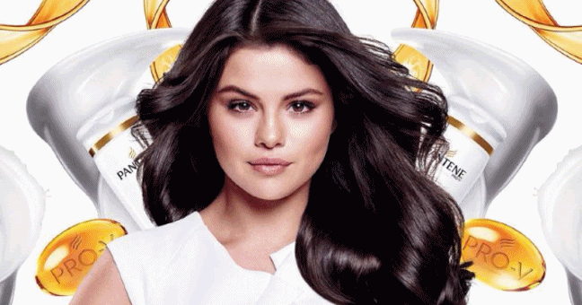 Resultado de imagem para selena gomez ampola pantene gif