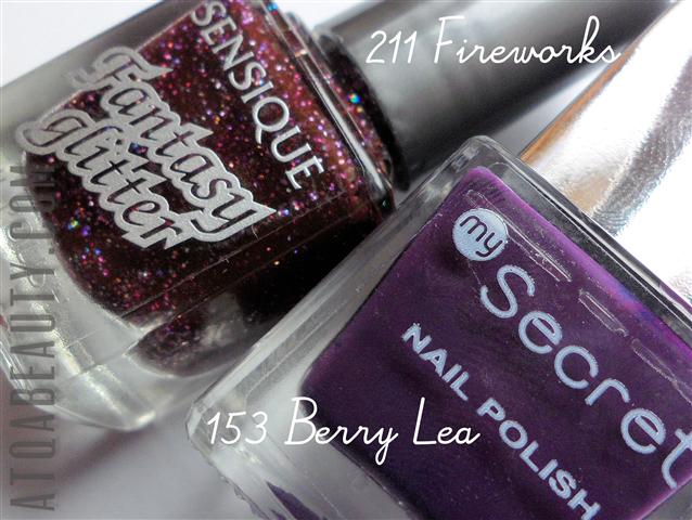 My Secret, 153 Berry Lea & Sensique, Fantasy Glitter, 211 Fireworks