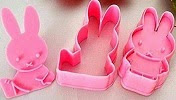 Image: DF Store 2 Pcs Biscuit Cookie Cake Rabbit Baking Cutter Mold Lovely Beautiful
