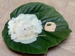 Tender coconut Dosa/ Bannankai Dosa with Guava chutney
