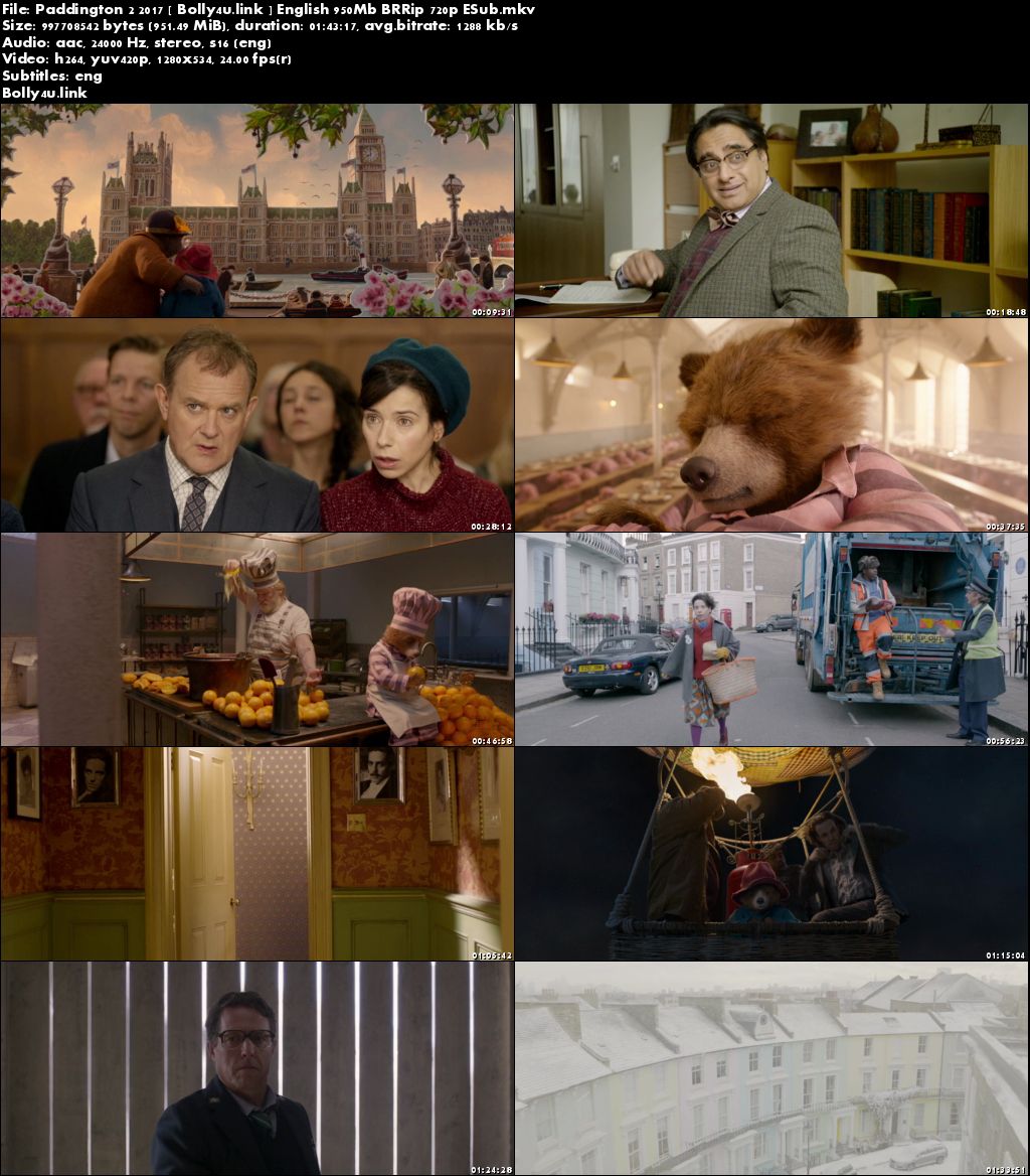 Paddington 2 2017 BRRip 300MB English 480p ESub Download