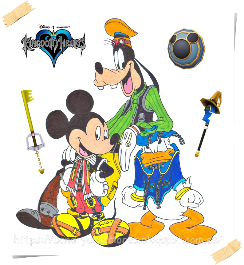 SanDryCreaciones: Dibujo Disney; Kingdom Hearts: Mickey, Donald y Goofy