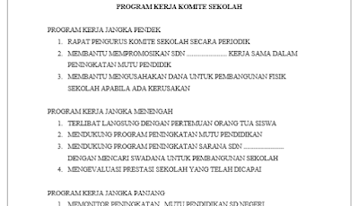 Program Kerja Komite Sekolah