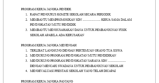 Download Susunan Program Kerja Dan Agenda Komite Sekolah Web Ptk