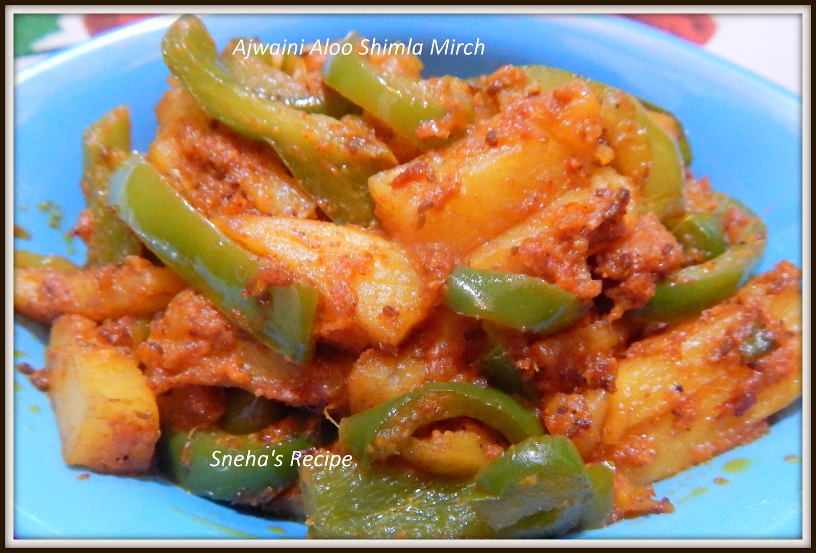 Ajwaini Aloo Shimla Mirch Carom Seeds Potato and Capsicum Sabji