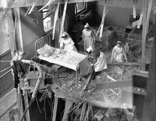 19 April 1941 worldwartwo.filminspector.com St. Peter's Hospital London Blitz Damage