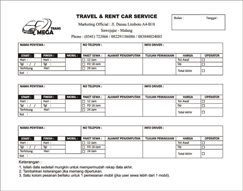 Contoh Faktur Travel Bos Rendang