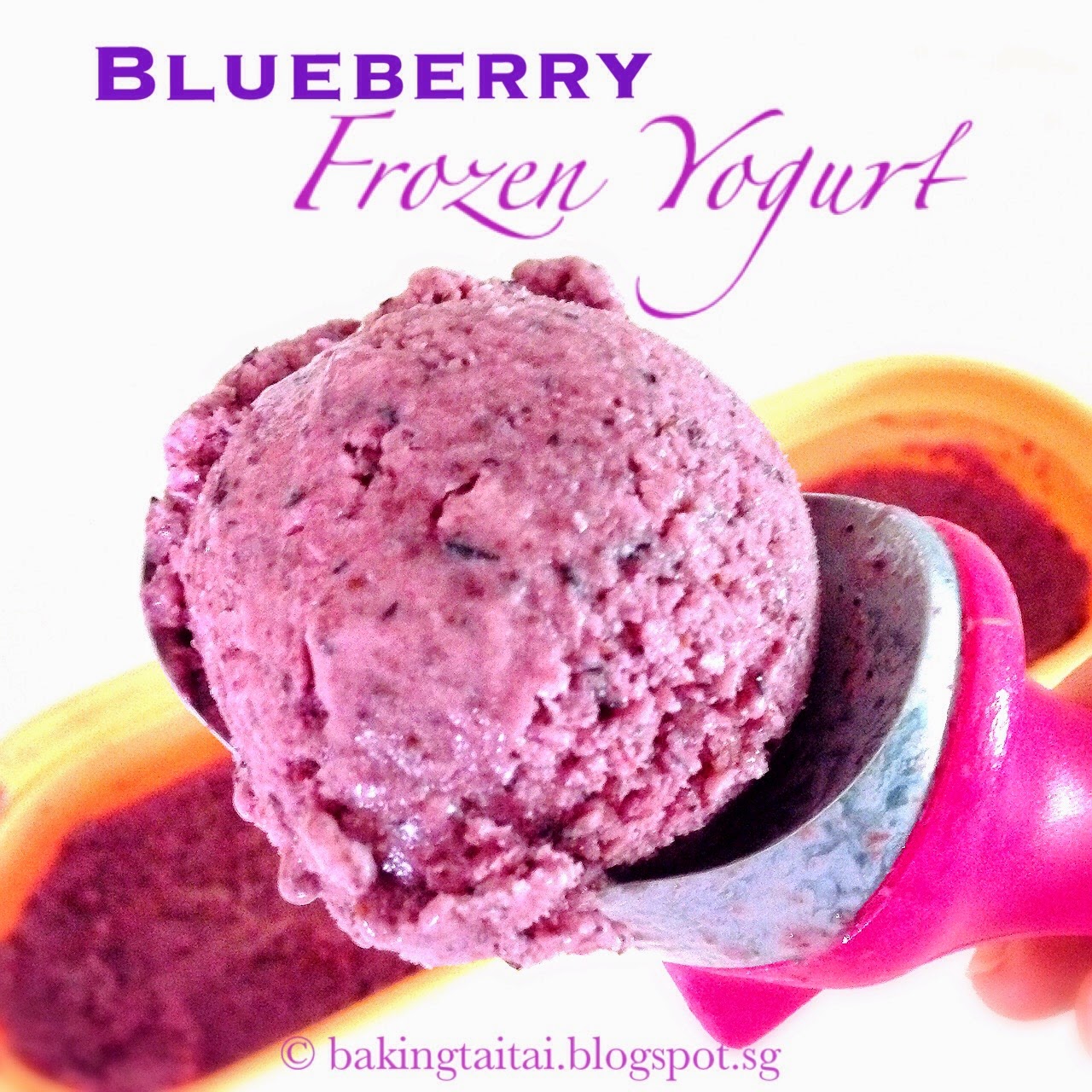 Baking Taitai 烘焙太太 Blueberry Frozen Yogurt 蓝莓冷冻优格（中英食谱教程）