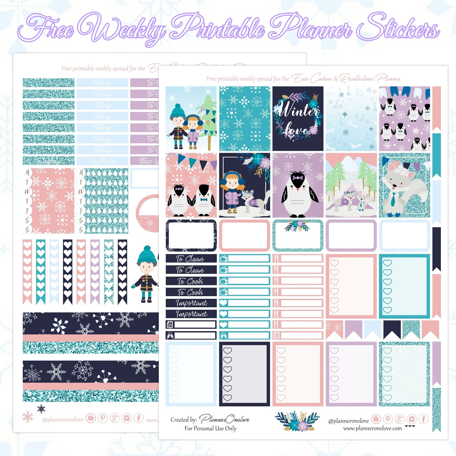 Free Aesthetic Vibes Printable With Silhouette Studio Cut File for the EC &  Recollections Planner - Planner Onelove