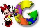 Alfabeto de Minnie Mouse pintando G.