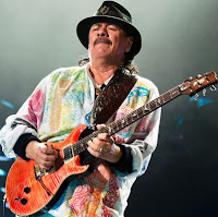    Biodata Santana  Nama asli : Devadip Carlos Santana  Tempat tanggal lahir : Mexico 20 juli 1947  Gaya permainan : Latin Rock  Group band : Santana  Pengaruh musical : Musik latin, blues, jimi Hendrix, jazz, Bob dylan  Gitaris favori : Jimi Hendrix, Stevie Ray Vaughan  Gitar yang digunakan : Paul reed smith Santana signature, alvarez-Yairi CY127CE nylon-string acoustic  Efek : Ibanez tube screamer, mu tron wah pedal  Ampli : messa/boogie mark I amp head, fender cyber twin amp, motion sound AR-112 rotary guitar amps, messa/boogie 1x12 cabinet, marshall 4x12 speaker cabinets with celestion G12M greenback speakers Biografi Santana  Carlos tumbuh di Mexico. Memang berasal dari keluarga musisi. Ayahnya seorang pemain violin. Pada 5 tahun dia belajar violin dari ayahnya. Namun usia 8 tahun ia berpindah ke gitar. Memang di Negara latin seperti Mexico, gitar termasuk alat musik yang paling banyak di kuasai.  Setelah keluarganya pindah ke SAn Frasisco, pada tahun 1966 ia membentuk band bernama Santana Blues Band. Tetapi dirasa nama tersebut kurang cocok dengans label rekaman yang sedang taken kontrak dengan Santana, akhirnya embel-embel Blues Band dihilangkan dan diganti dengan Santana, dan nama itu juga digunakan karena Santana sanagt mendominasi band tersebut. Di band ini Carlos memainkan musik berirama latin dengan beranggotakan pemain-pemain instrumen piano, bass, tamborin, perkusi, terompet, dan sebagainya. Namun Carlos tetap memadukan unsur musik jazz, blues, dan rock. Dengan sound gitar Carlos yang sangat unik dan berkarakter.