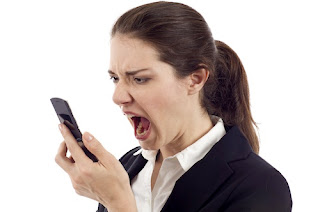 Woman yelling at phone