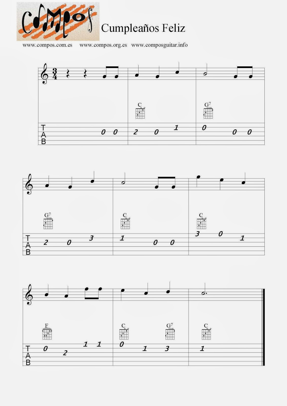 Música y piano. Todo sobre música.: Melodías fáciles para guitarra