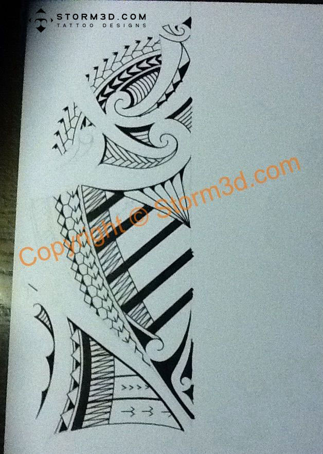 Samoan Maori shoulder tattoo design