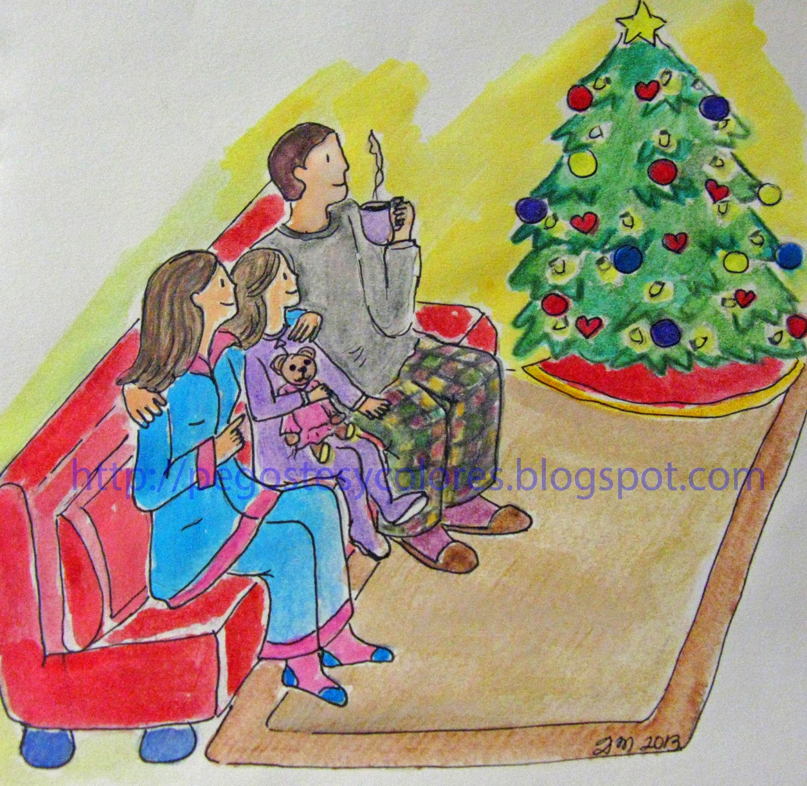 Tarjeta de Navidad para hija de Hallmark Lindo diseño ilustrado de cucharada de amor