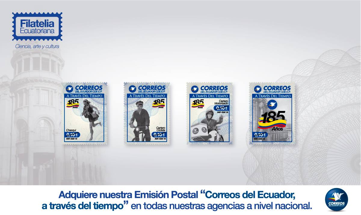 Asociación Filatélica Ecuatoriana 185 Años de Correos del Ecuador
