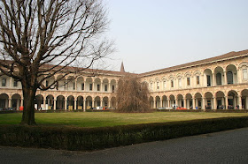 The cloister at the main building of the University of Milan, founded in 1924 after the merger of other institutions