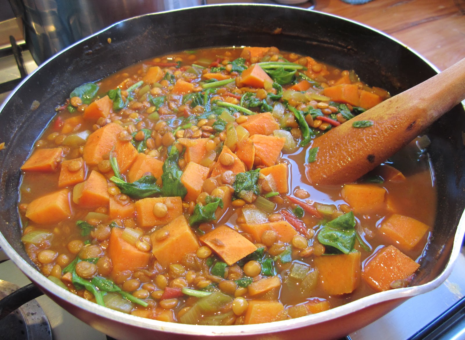 Edible Escapades Sweet Potato, Spinach & Lentil Dahl