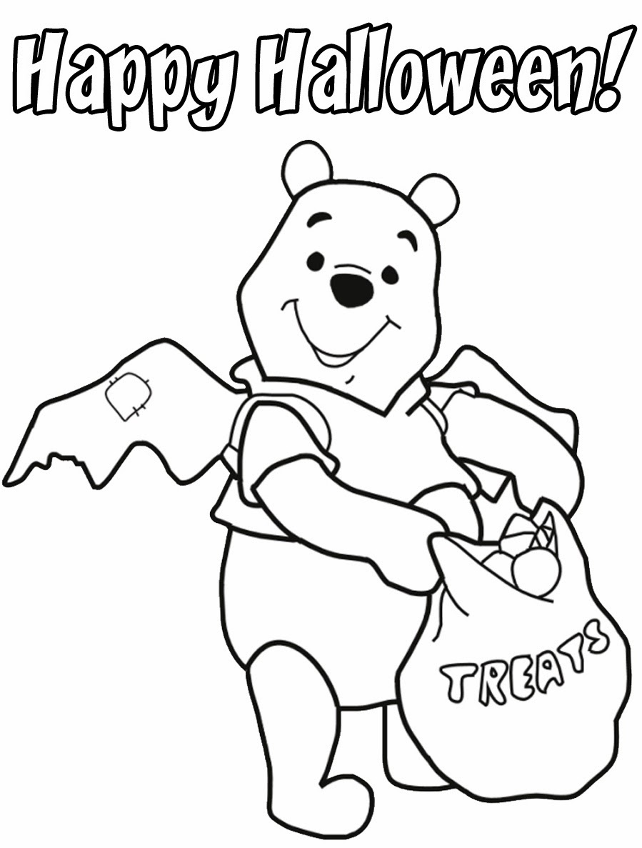 winnie the pooh vampire halloween coloring page