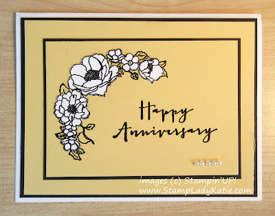 Anniversary card with fussy cut white flowers on a colored base made with Stampin'UP!'s timeless Love Stamp Set