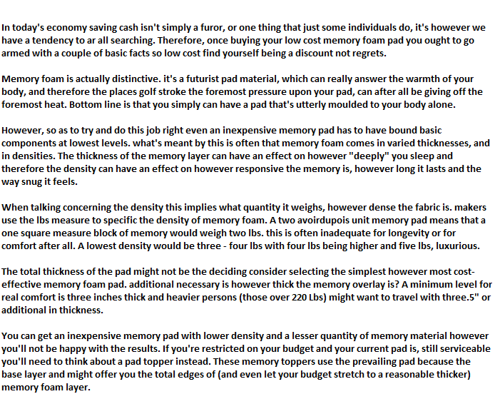 cheap memory foam mattress