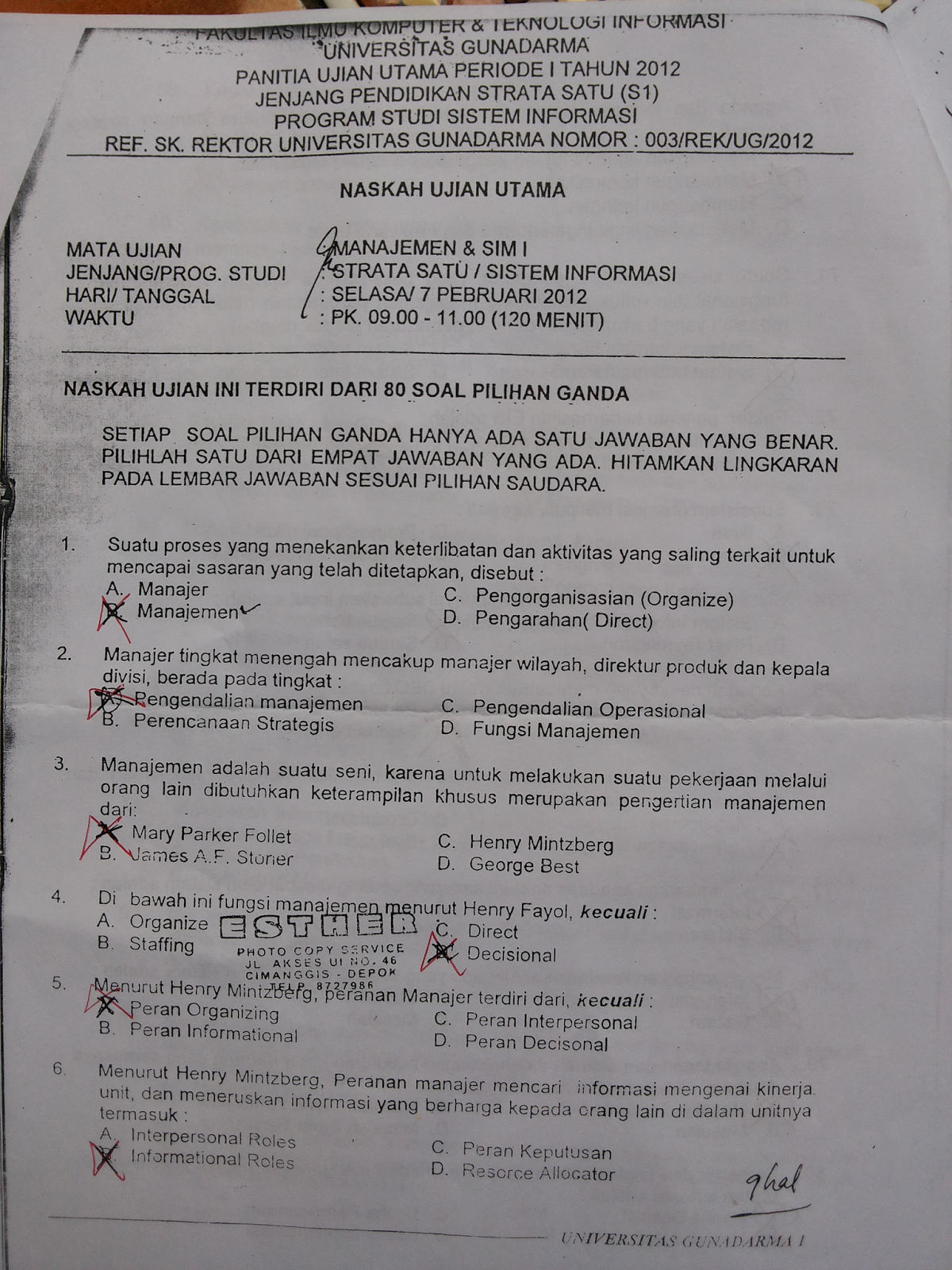 Soal Ujian Utama Manajemen Pemasaran Gunadarma Helmi Kediris