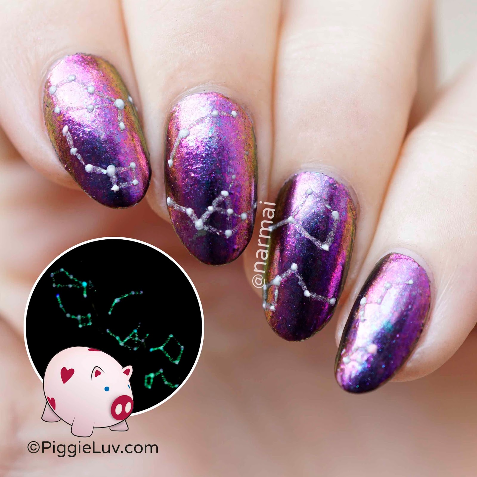 Piggieluv Glow Constellations Nail Art Glow Constellations Nail Art