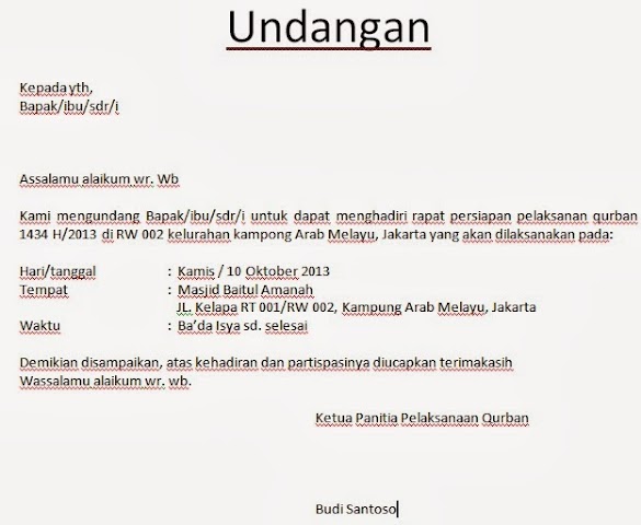 Contoh Surat Undangan Rapat Bentuk Indented Style : Contoh Surat Undangan Dalam Bentuk Semi Block Style ... - Beberapa contoh surat balasan bentuk block style yang baik 2019.