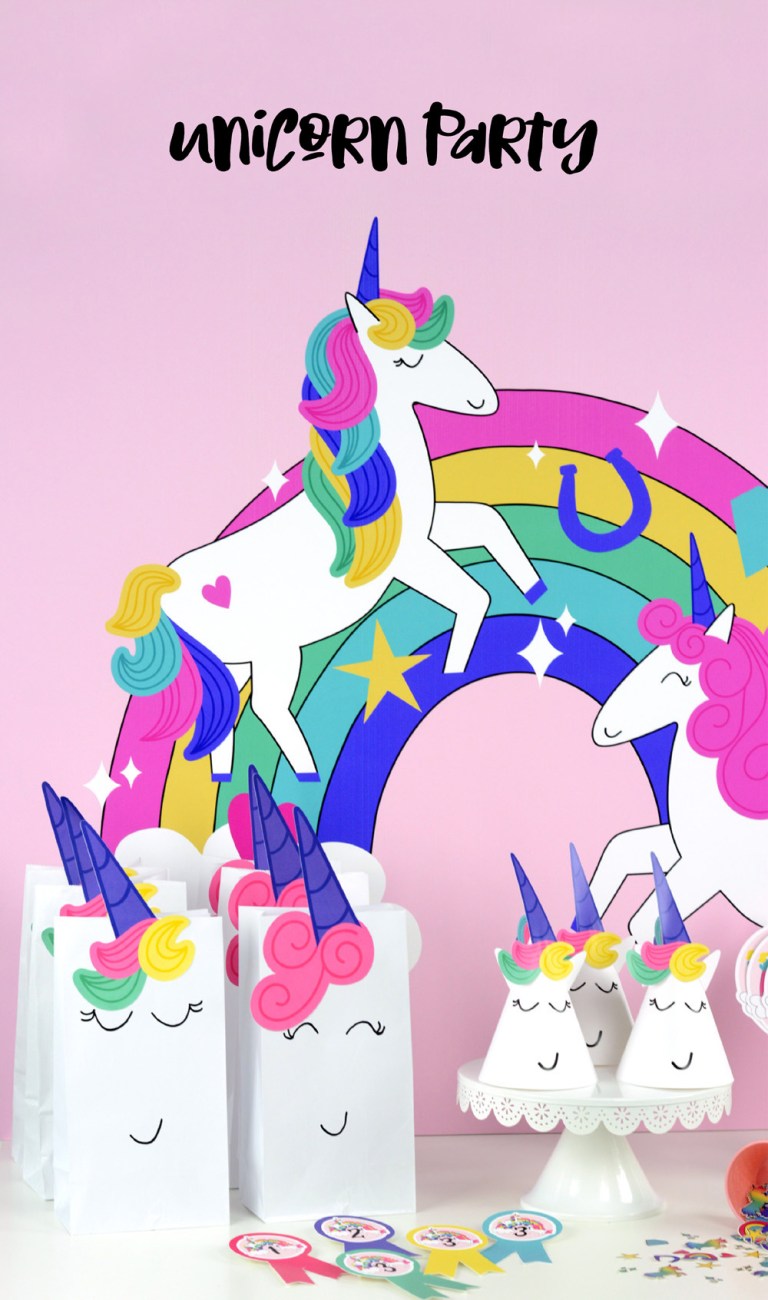 Aly Dosdall diy unicorn party cupcake wraps and toppers