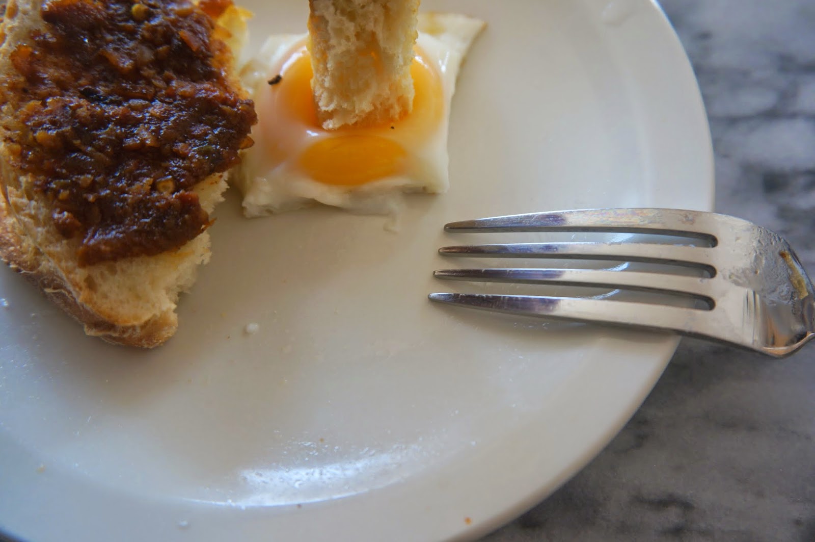 What I Ate Truffle Eggs & Bacon Jam Toast