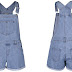 Salopeta ieftina din denim scurtă albastră - Dorothy Perkins