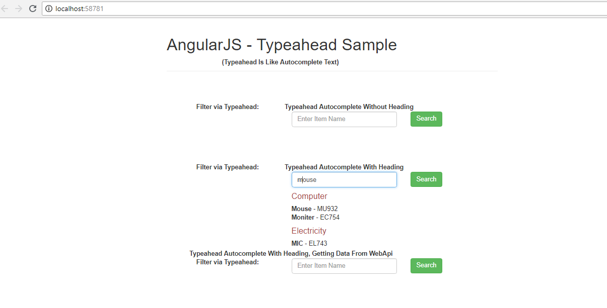 Typeahead Dropdown In AngularJS