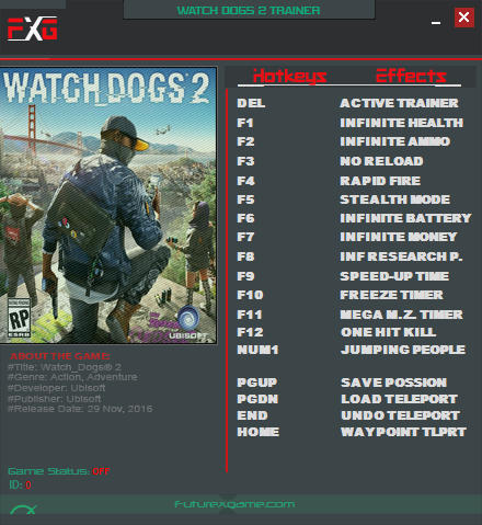 watch dogs 2 trainer app