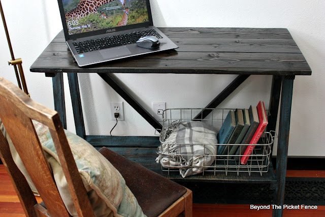 use pallet wood to make a rustic desk or work table