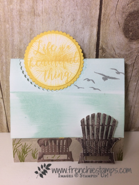 Fancy Fold, Flap Fold, Colorful Seasons, seasonal layers framelits, High Tide, Stampin'Up!, frenchiestamps,